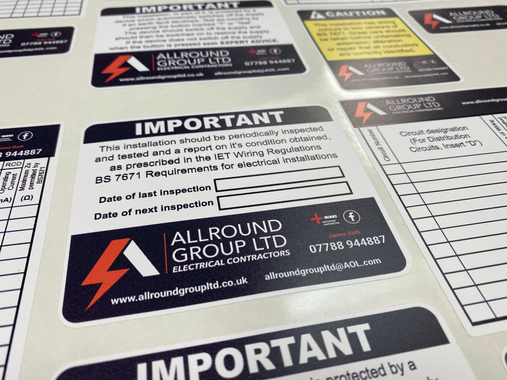 Long-lasting periodic inspection sticker for maintenance records