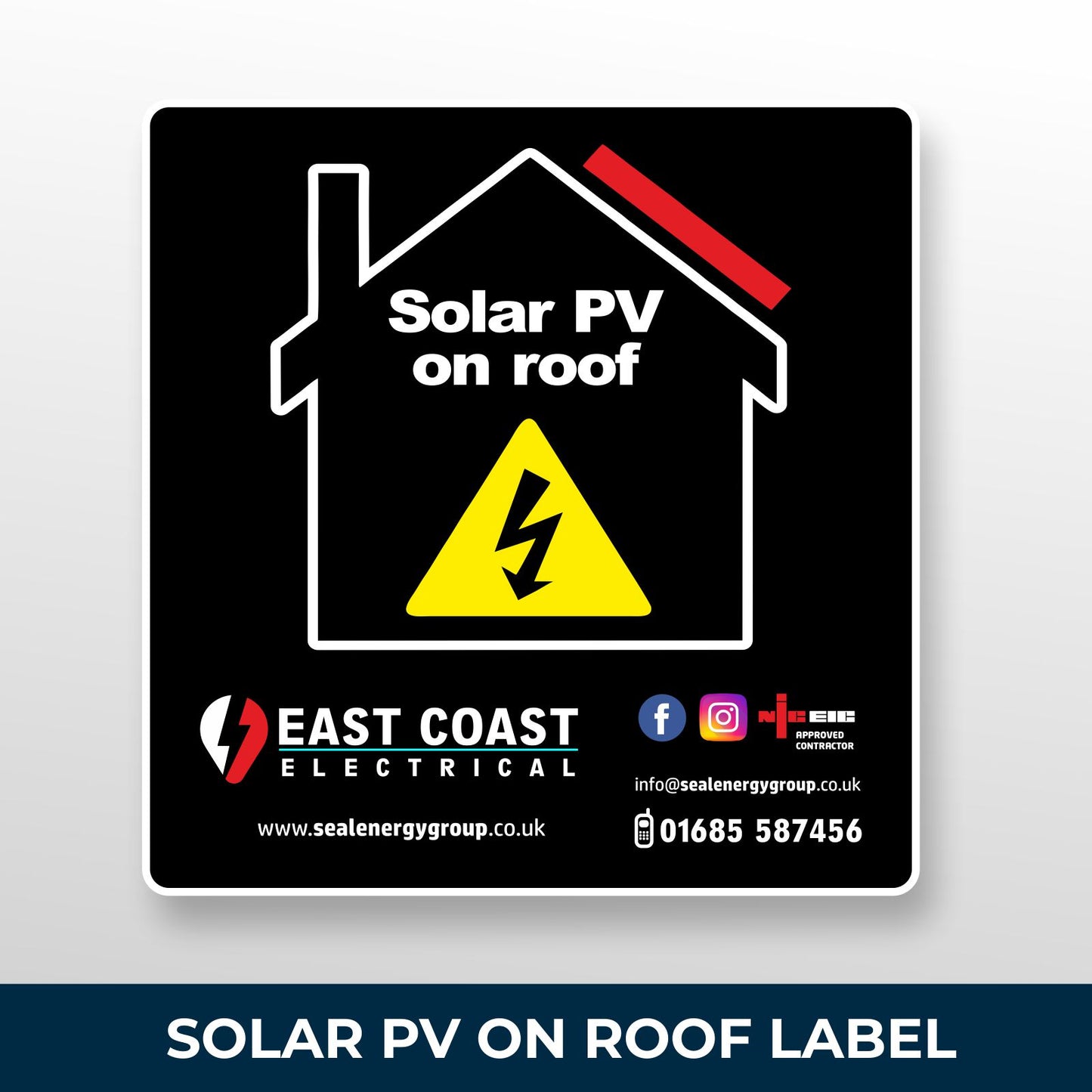 Solar PV on Roof Label